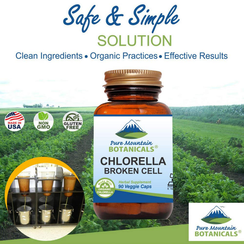 Broken Cell Wall Chlorella Capsules - 90 Kosher Vegan Caps Now with 500mg Organic Chlorella Vulgaris Powder - NewNest Australia