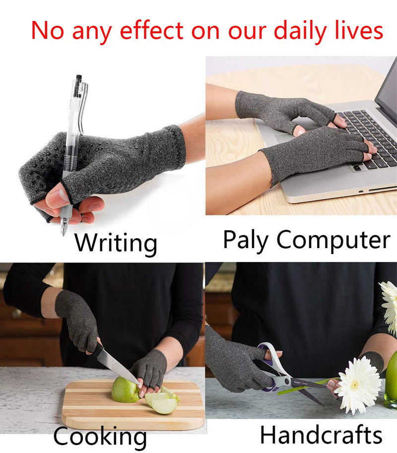 RZJZGZ 2 Pairs Arthritis Compression Gloves Provide Support and Warmth for Hands, Finger Joint, Relieve Pain from Rheumatoid Arthritis, Osteoarthritis, Carpal Tunnel (S) S (Pack of 4) - NewNest Australia