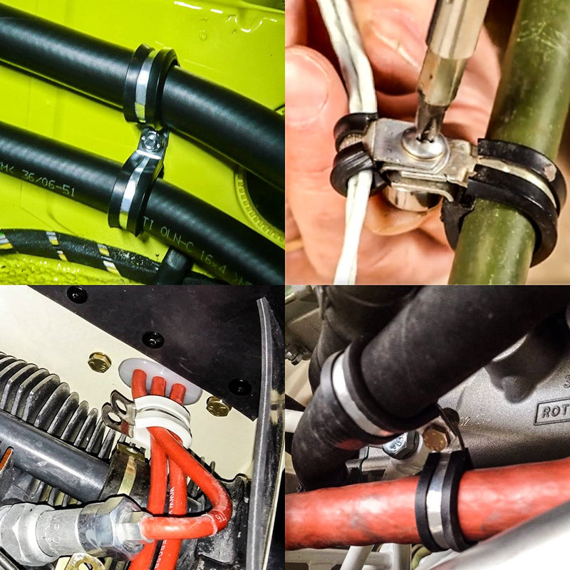 LOKMAN 20 Pack 1/2 Inch Stainless Steel Cable Clamp, Rubber Cushioned Insulated Clamp, Metal Clamp, Tube Holder for Tube, Pipe or Wire Cord Installation - NewNest Australia