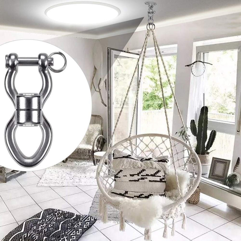 SELEWARE Silent Bearing Swing Swivel, 360° Rotational Device Hanging Accessory with Removeable Buckle for Tree Swing, Hammock Chair, Climbing Rope, Yoga, Kids Swing Swivel 1200LB Capacity - NewNest Australia