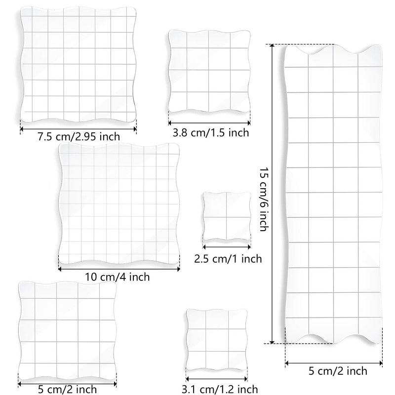 7 Pieces Stamp Blocks Acrylic Clear Stamping Blocks Tools with Grid and Grip, Decorative Stamp Blocks for Scrapbooking Crafts Making, DIY Crafts Ornaments - NewNest Australia