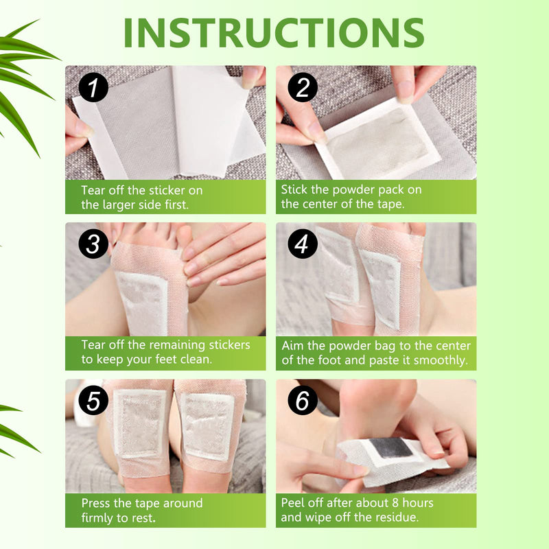 Youery Pack of 50 detox foot plasters, detoxification plasters for feet, deep cleansing foot pads, foot care pads, natural foot plasters, detox plasters, for help sleeping and stress relief - NewNest Australia