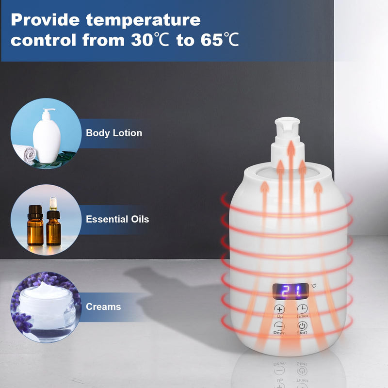 Massage Oil Warmer, Massage Lotion Warmer, Essential Oil Heater, Heat Oil Lotion, Massage Oil Heater, LED Display, Touch Control, Temperature Adjustment, Essential Oil Bottle Warmer(EU), L EU - NewNest Australia