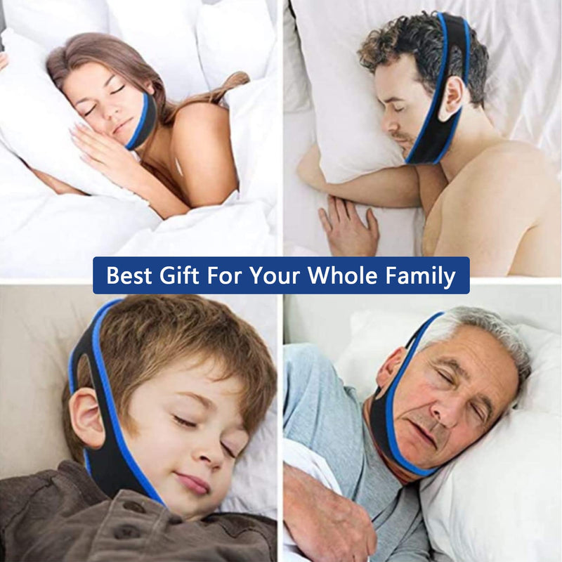 Viksaun Pack Of 2 Anti Snoring Chin Straps, Sleeping Aid Anti-Snoring, Snoring Device For Reduction Of Snoring, Professionally Effective Helps Against Snoring, Health Care Tools For Women Men (Pack Of 2) - NewNest Australia