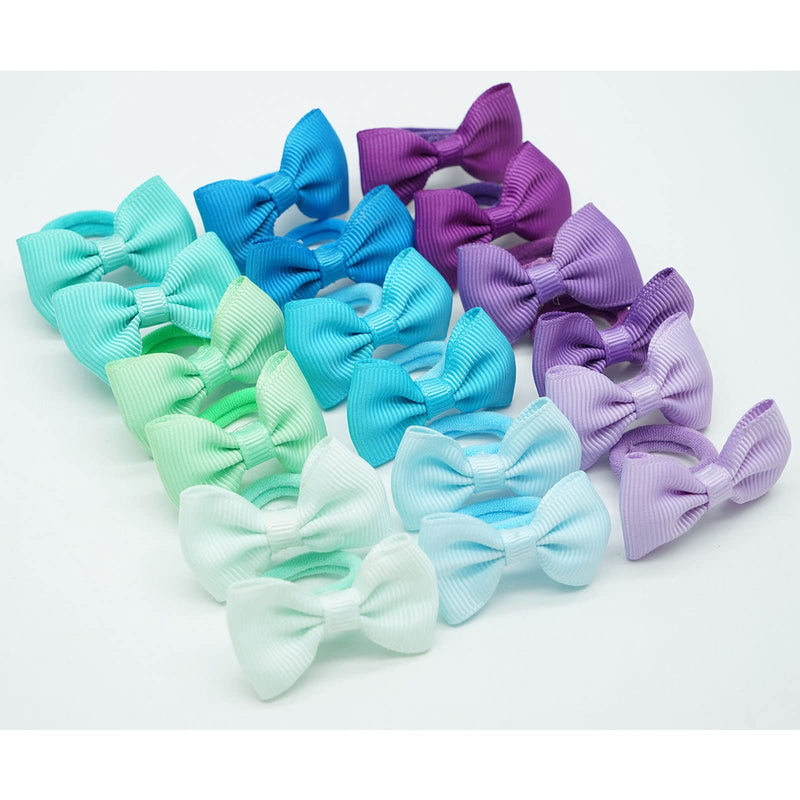80PCS Tiny Hair Ties With Bows Baby Bows Rubber Bands Hair Ties Soft Elastics Ponytail Holders Hair Accessories for Infants Toddlers Baby Girls Style 1 - NewNest Australia