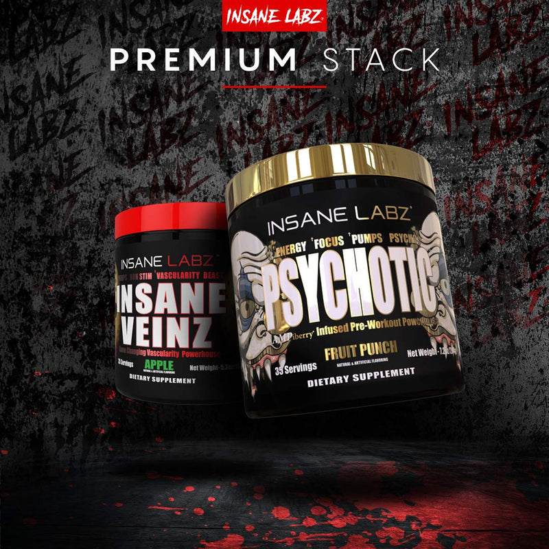 Insane Labz Psychotic Gold, High Stimulant Pre Workout Powder, Extreme Lasting Energy, Focus, Pumps and Endurance with Beta Alanine, DMAE Bitartrate, Citrulline, NO Booster, 35 Srvgs, Blue Punch - NewNest Australia
