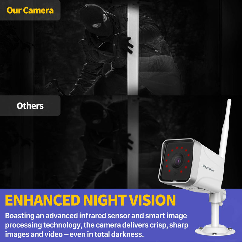 [2021 Upgraded] Security Camera Outdoor, Septekon 1080P WiFi Home Surveillance Camera, IP66 Waterproof FHD Night Vision Cameras with Motion Detection, 2-Way Audio, Cloud Storage, Work with Alexa - S50 1 Pack - NewNest Australia