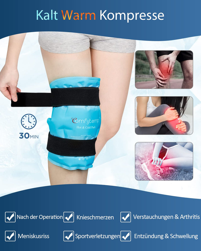 Comfytemp Reusable Knee Cooling Pads With Velcro Fastening, Gel Cool Pack, Large To Relieve Knee Pain, Cold Warm Compress Cooling Pad For Knee Replacement Surgeries, Arthritis, Bruising, Swelling - NewNest Australia