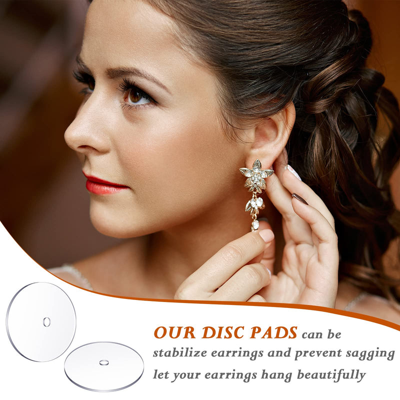 WILLBOND Clear Disc Pads to Stabilize Earrings, Plastic Discs for Earring Backs (200) 200 - NewNest Australia