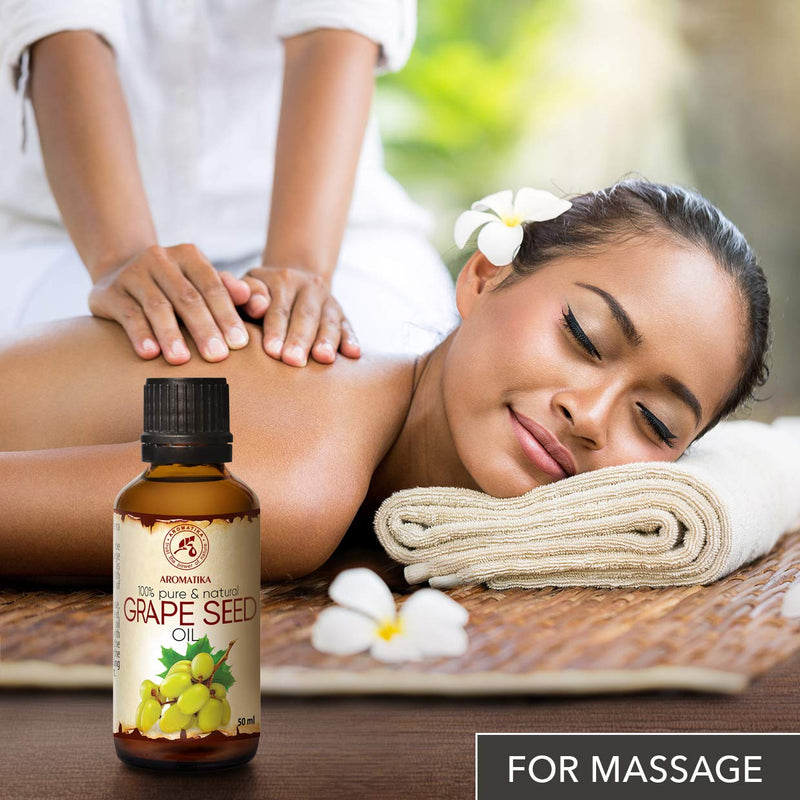 Cold-Pressed Grape Seed Oil - Grape Oil 100% Pure And Natural 50 Ml - Glass Bottle - Vitis Vinifera - Italy - Body Oil - Intensive Care Face - Body - Hair - Cosmetics - Body Care - NewNest Australia