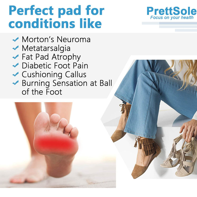 PrettSole Metatarsal Pads, Gel Foot Pads for Ball of Foot, 4 Pack Forefoot Cushions Support Adhere to Shoes for Metatarsalgia, Morton's Neuroma Pain Relief - Clear - NewNest Australia