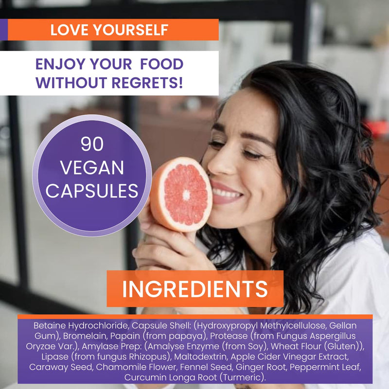 Digestive Enzymes| Bloating, Bowel & Digestion| Leaky Gut| Sp Offer| Betaine+ | 90 Caps | Vegan | Betaine HCL | Great Keto | Bromelaine | Papaine | Mint | Turmeric| Ginger| Cider| UK - NewNest Australia
