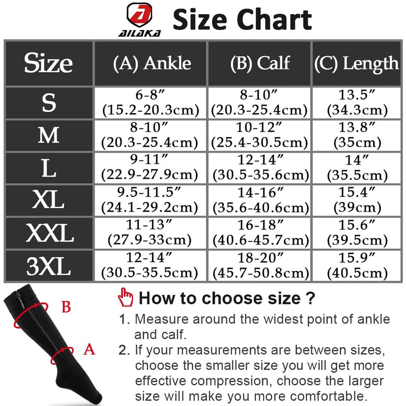 Ailaka Compression Stockings With Zipper, 15-20 Mmhg Class 1 Compression Stockings For Men And Women, Open Toe Support Stockings For Varicose Veins, Edema, Recovery, Pregnant - NewNest Australia
