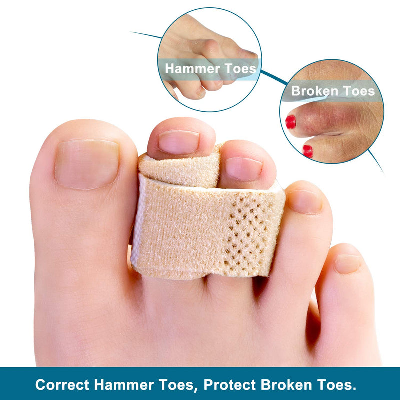 Bukihome Hammer Toe Straighteners for Bent Toes, 4 PCS Toe Splints, Toe Corrector, Toe Wraps for Curled Toes, Crooked Toes and Hammer Toes - NewNest Australia