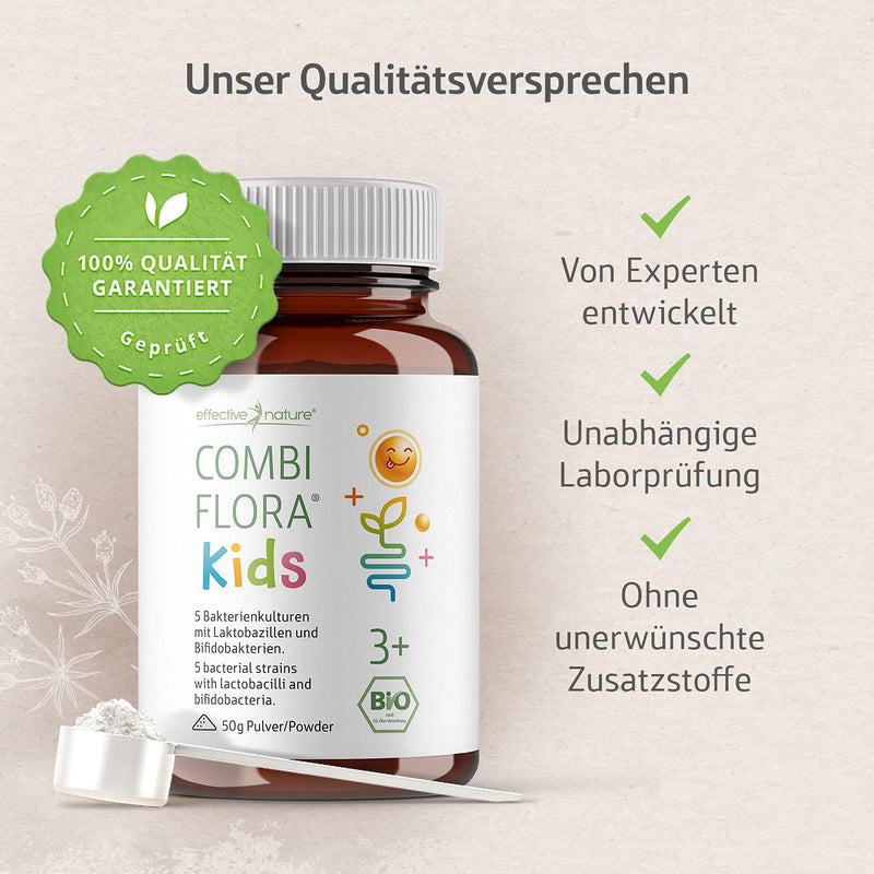 Combi Flora Kids Bio - 50 g - With Bifidobacterium & Lactobacillus for children - Powder with measuring spoon - With 5 bacterial strains for children aged 3 and over - NewNest Australia