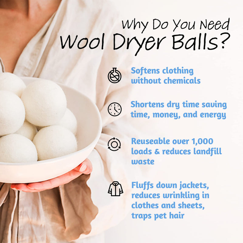 Wool Dryer Balls - Smart Sheep 3-Pack - XL Premium Natural Fabric Softener Award-Winning - Wool Balls Replaces Dryer Sheets - Wool Balls for Dryer - Laundry Balls for Dryer - Reusable Dryer Balls… 3 Count (Pack of 1) - NewNest Australia