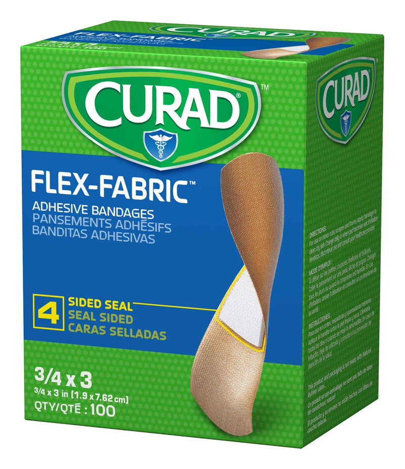 Curad Flex Fabric Adhesive Bandages, Bandage Size is 3/4" x 3" (Box of 100) - NewNest Australia