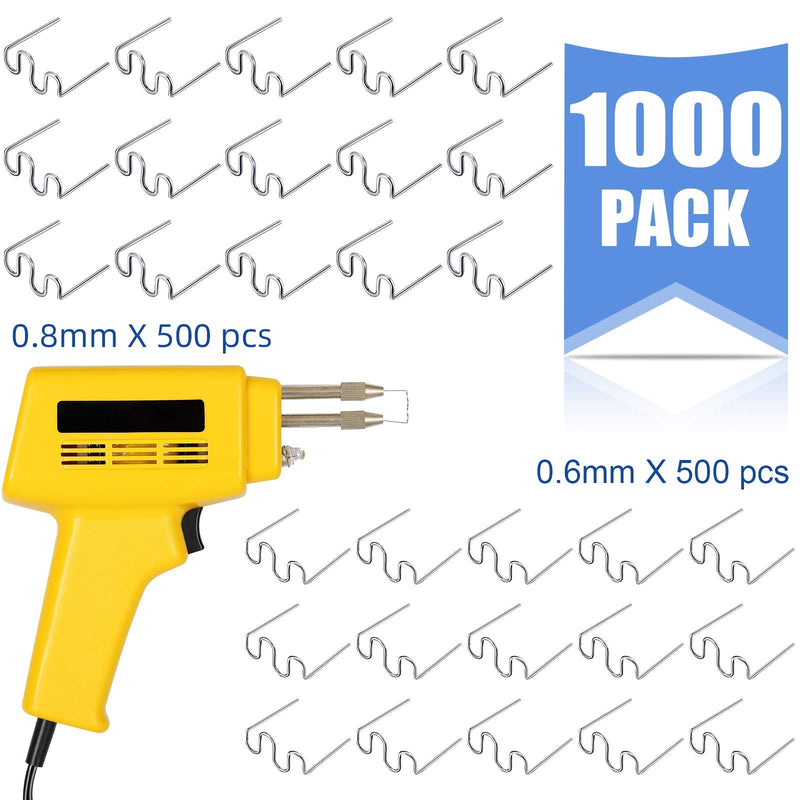 1000 Pieces Hot Staples Welding Rods Bumper Repair Welding Wire for Repair Machine Car Bumpers Dashboards Lamp Holders Plastics Rings Daily Plastics Supplies 0.8 0.6 mm (Wave Shape) - NewNest Australia