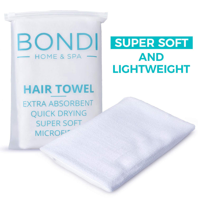 NewNest Australia - Bondi Home & Spa Microfiber Hair Towel for Women – Super Absorbent, Fast Drying, Large & Soft, 42 x 22 Inches, for Long or Curly Hair 