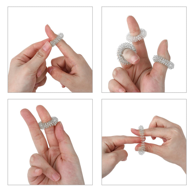 8 Piece Acupressure Rings Set, Acupressure Ring For Finger Massage Ring, Arthro Roller, Anti-Stress, Sensory Finger Massage Ring, Massage Rings For Stress Reducer And Promote Blood Circulation - NewNest Australia