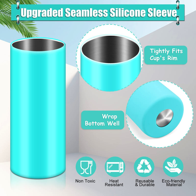 Hysagtek 2 x Silicone Wraps for Seamless Sublimation Tumblers 20oz Silicone Sublimation Wrap Silicone Band Sleeve for Straight Blanks Cup with Gloves, Transfer Tape for Sublimation Tumbler Heat Press - NewNest Australia