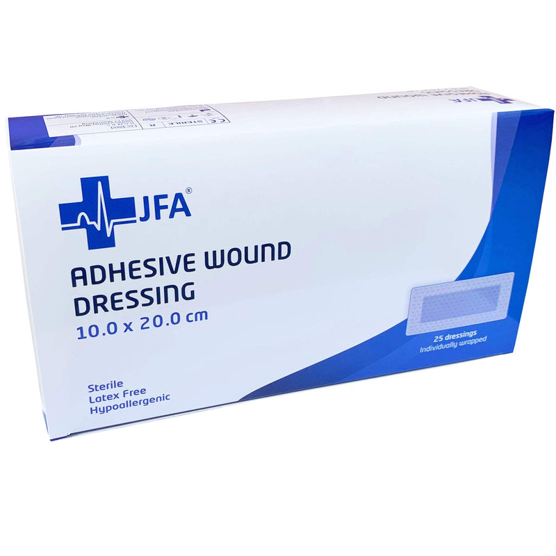 Pack of 25 Adhesive Wound Dressings - Suitable for cuts and grazes, Diabetic Leg ulcers, Venous Leg ulcers, Pressure Sores (100mmx200mm) 100mmx200mm - NewNest Australia