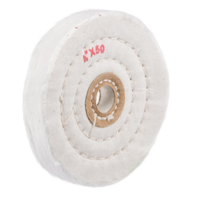 uxcell Cotton Buffing Wheel 4-inch with 16mm Arbor Hole with Polishing Compound for Bench Grinder Tool White - NewNest Australia