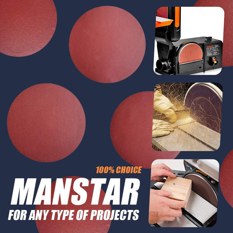 30 PCS 8-Inch Assorted PSA Aluminum Oxide Sanding Disc,NO-Hole Self Stick - NewNest Australia