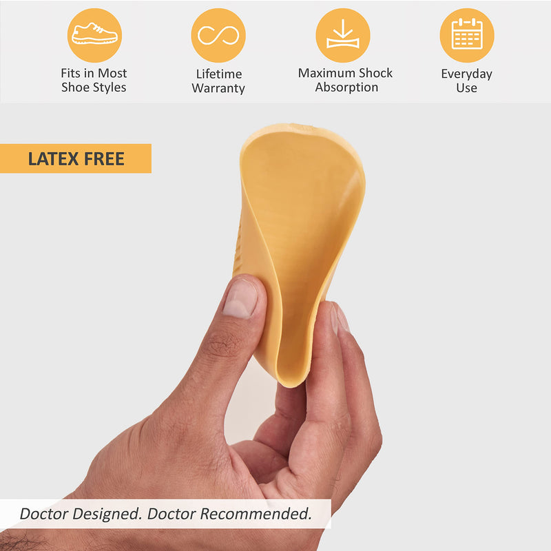 Tuli's Classic Gel Heel Pads - Thermoplastic Insoles with Multi-Layer Design for Better Shock Absorption - Helps Against Heel Spurs, Plantar Fasciitis, Foot Fatigue - L, 15 x 9 x 0.1cm Yellow - NewNest Australia