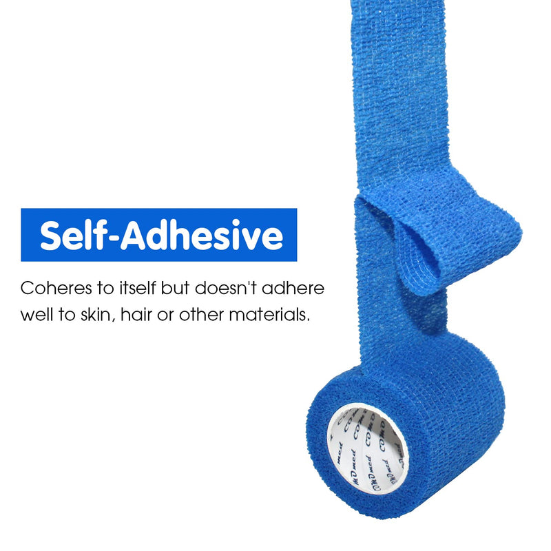 Comomed Cohesive Bandage Fixation Bandage Self-Adhesive Elastic 2.5 Cm Wide X 4.5 M Stretchy Wound Bandage Hand Elf Knee Foot Jointed Finger Bandage Plaster Bandage Blue Pack Of 12 - NewNest Australia