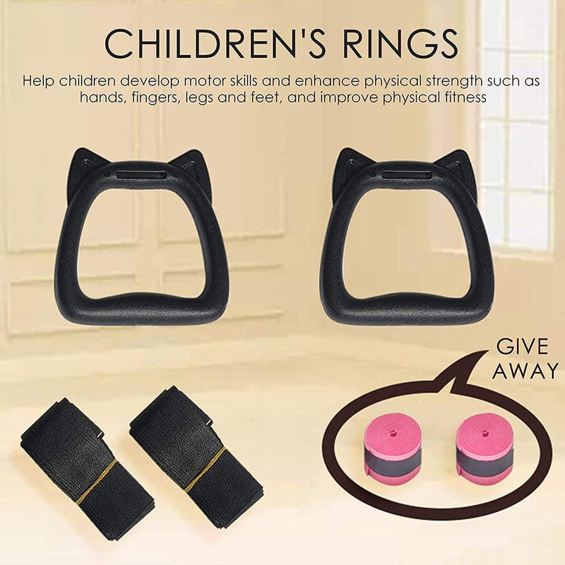 Gymnastics Rings for Kids Bars, Exercise Hanging Rings with Straps Professional Fitness Rings Pull Up Rings Children Trapeze Bar Pull Up Gym Rings Kids Home Exercise Rings, Non-Slip Load-bearing 200KG - NewNest Australia