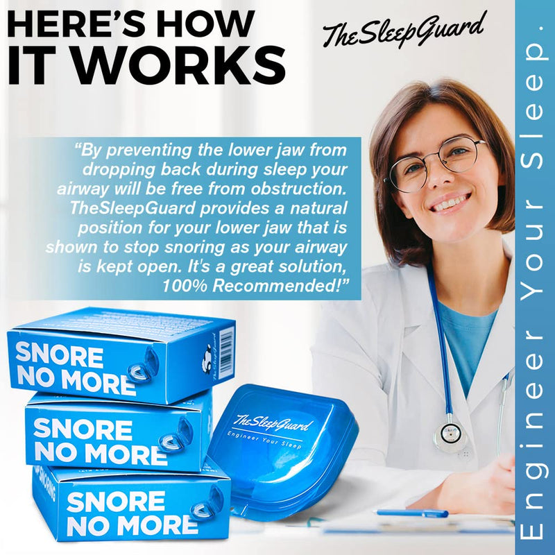 TheSleepGuard | Stop Snoring Solution Mouth Guard x1 | Sleep Aid and Snore Stopper | Best Anti Snoring Device, Mouthpiece & Gum Shield | Anti Snore Relief | Restful Sleep at Night for Men and Women - NewNest Australia