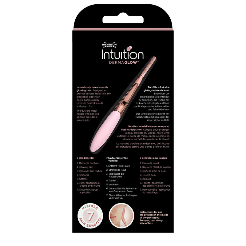 WILKINSON SWORD - Intuition Dermaglow For Women | Facial Hair Remover And Trimmer, Exfoliating Dermaplanning tool | Razor Handle + 3 Blade Refills 1 Count (Pack of 1) - NewNest Australia