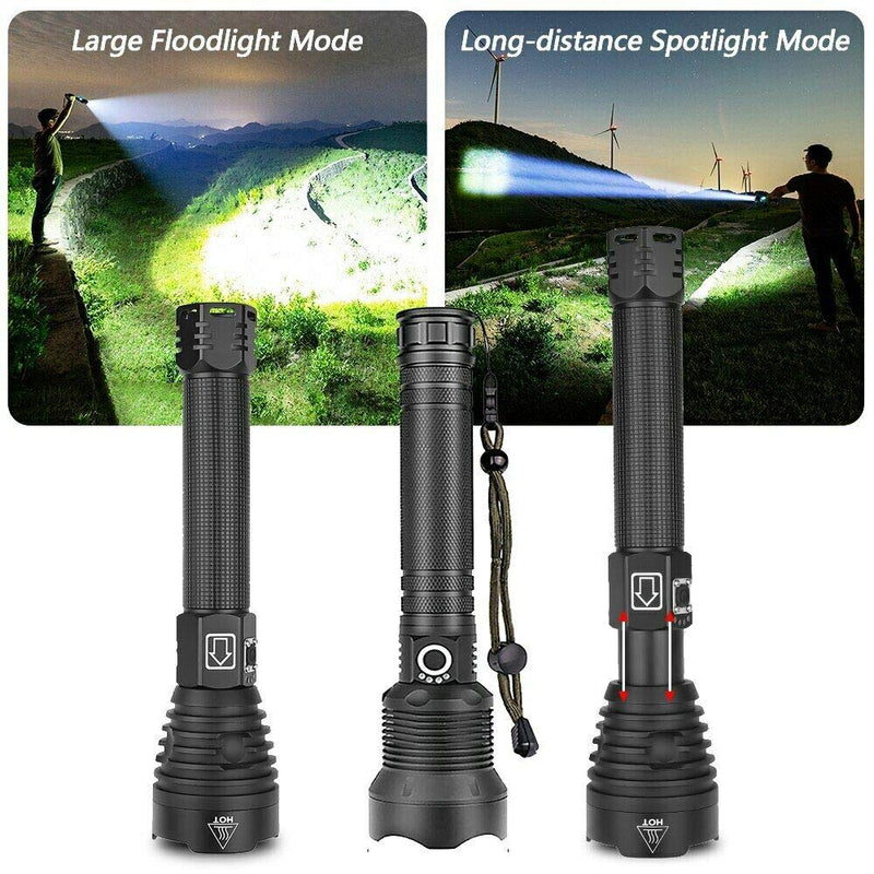 NAMINA 160000LM Most Powerful XHP90 LED Flashlight Brightest Zoom Torch XHP70 USB - NewNest Australia