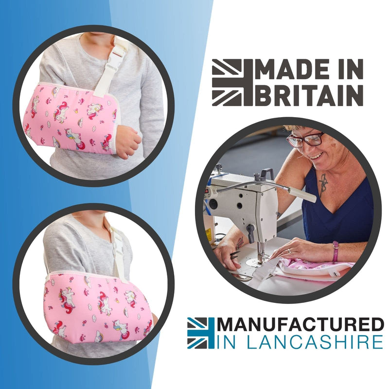 Solace Bracing Children's Padded Sling (8 Fun Designs) - British Made & NHS Supplied Kids Sling - #1 Arm, Collarbone, Wrist, Shoulder & Elbow Support for Fractures & Injuries - Unicorn - NewNest Australia