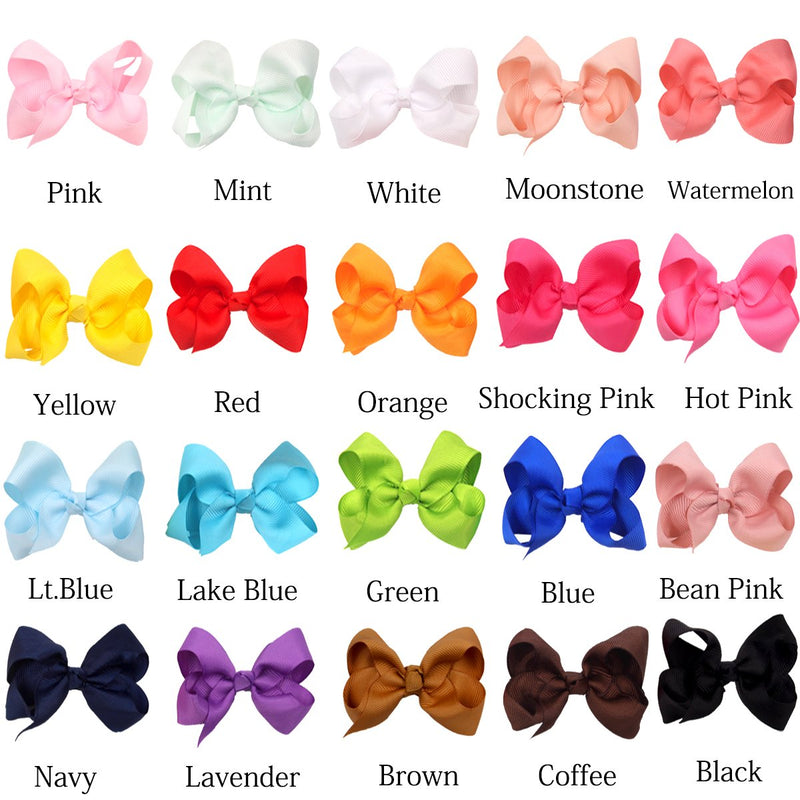 40Pieces Boutique Grosgrain Ribbon Pinwheel 3" Hair Bows Alligator Clips For Babies Toddlers Teens Gifts In Pairs - NewNest Australia