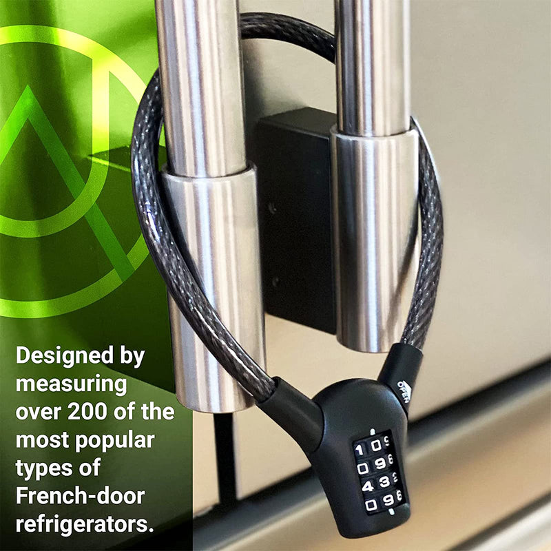 Urban August Fridge MAX Cable Lock: Multi-functional Cable Combination Lock, for French-door Refrigerators and Cabinets - NewNest Australia