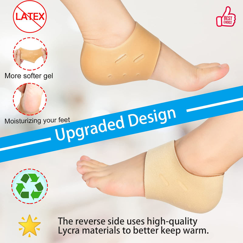 Heel Protectors, 2 Pairs Heel Cushion, Heel Sleeves, New Material, Gel Heel Cups, Heel Pads Great for Plantar Fasciitis, Heel Pain Relief, Heel Support, Heal Dry Cracked Heels, for Men and Women. - NewNest Australia