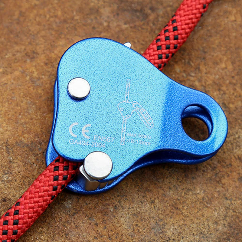 QKDS Climbing Rope Grab, High Strength Self Locking Safety Protective, Climbing Ascender Fall Protection Belay Device Climbing Rope Grip Clamp for Rock Climbing Mountaineering(Blue), free size Blue - NewNest Australia