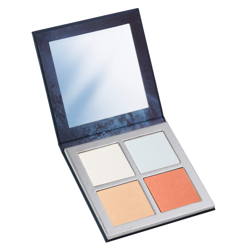 Pippa of London Eclipse Highlighter Palette 381 Make Up for Cheeks and Face with 4 Luxury Highlighters in a Silver Gold Case with Mirror - NewNest Australia