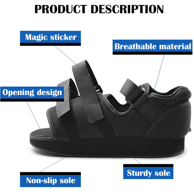 Post Op Recovery Shoe Adjustable Medical Walking Shoe Forefoot Off-Loading Healing Shoe for Post Surgery or Operation Support, Broken Foot, Bunions Broken Big Toe Surgery Flat (L) L - NewNest Australia