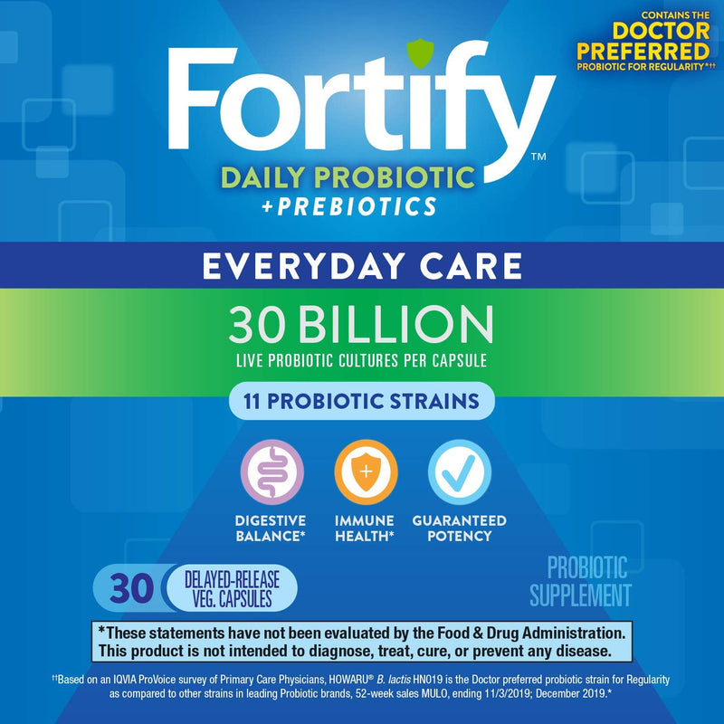 Nature’s Way Fortify Daily Probiotic for Adults, 30 Billion Live Cultures, 10 Strains, Prebiotics, 30 Capsules - NewNest Australia