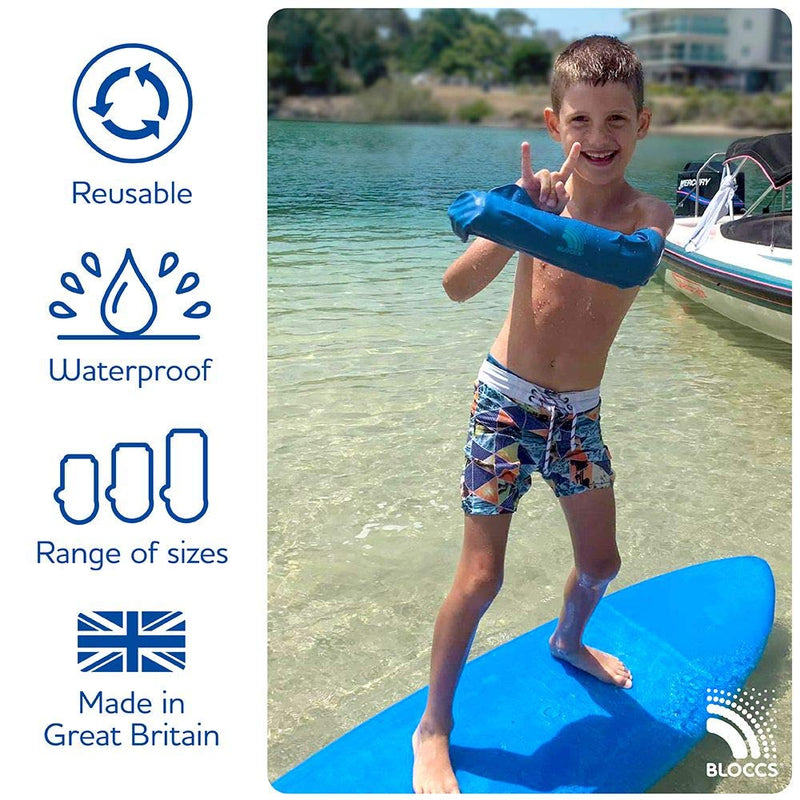Bloccs - Waterproof Cast Arm Protector - #CA79-L - Kids (L) Blue L (Pack of 1) - NewNest Australia