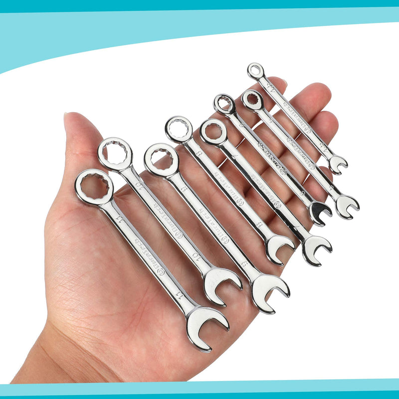 DURATECH Midget Wrench Set, Mini Combination Wrench Set, Metric & SAE, 20-Piece, 4-11mm & 5/32'' to 7/16'', Lightweight, with Rolling Pouch - NewNest Australia