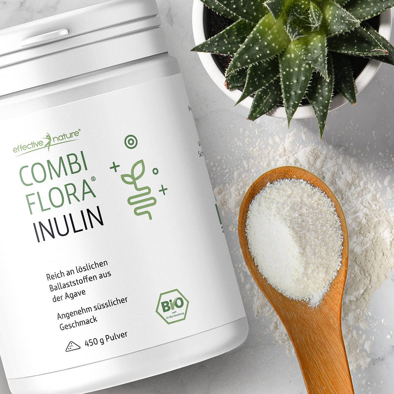 Effective Nature Organic Inulin Powder - 100% soluble fiber powder from organic agave, gluten-free, vegan - 450g - NewNest Australia