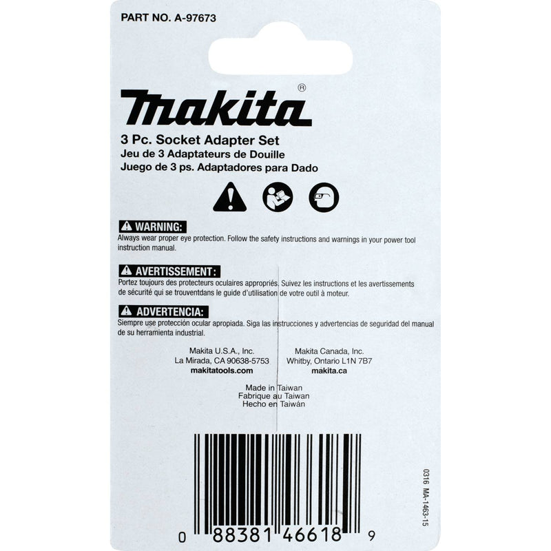 Makita A-97673 Impactx 3 Pc 2″ Socket Adapter Set 2-Inch 1-Pack - NewNest Australia