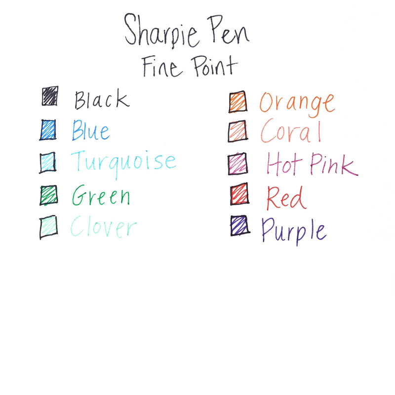 Sharpie Pen | Fine Point, Assorted Colors, Quick Drying Ink, 12 Count 12-Count - NewNest Australia