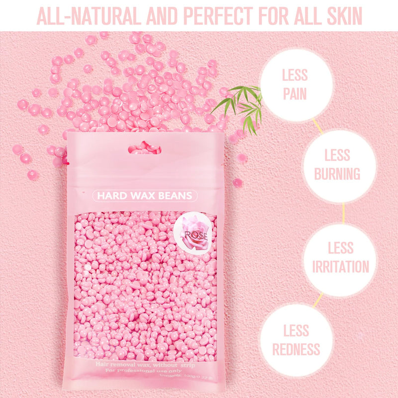 Wax Beads, Wax Warmer Hair Removal, Pack Of 4 Hard Waxing Beans & 10 Applicator Sticks For Full Body Hair Removal, Hot Waxing, Brazilian Waxing, Legs, Face And Arms - NewNest Australia