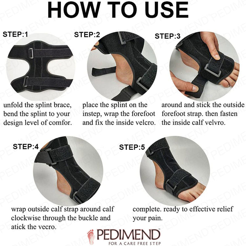 PEDIMEND Plantar Fasciitis Night Splints, Foot Drop Orthotic Brace Support Straps for Effective Relief from Plantar Fasciitis, Tendon Stretch, Achilles, Heel Spur Relief, Fits Left or Right, UNISEX - NewNest Australia