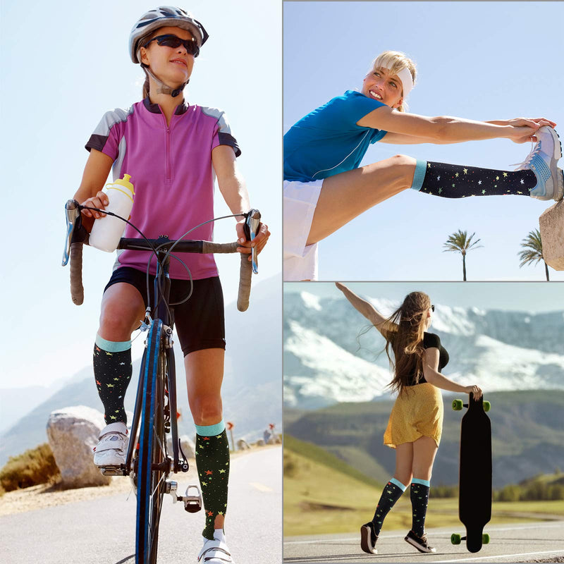 DRESHOW Compression Socks For Men & Women 3/7 Pairs is Best Support for Athletic,Running, Flight Travel,Cycling 3 Pack: Multicoloured B S-M - NewNest Australia